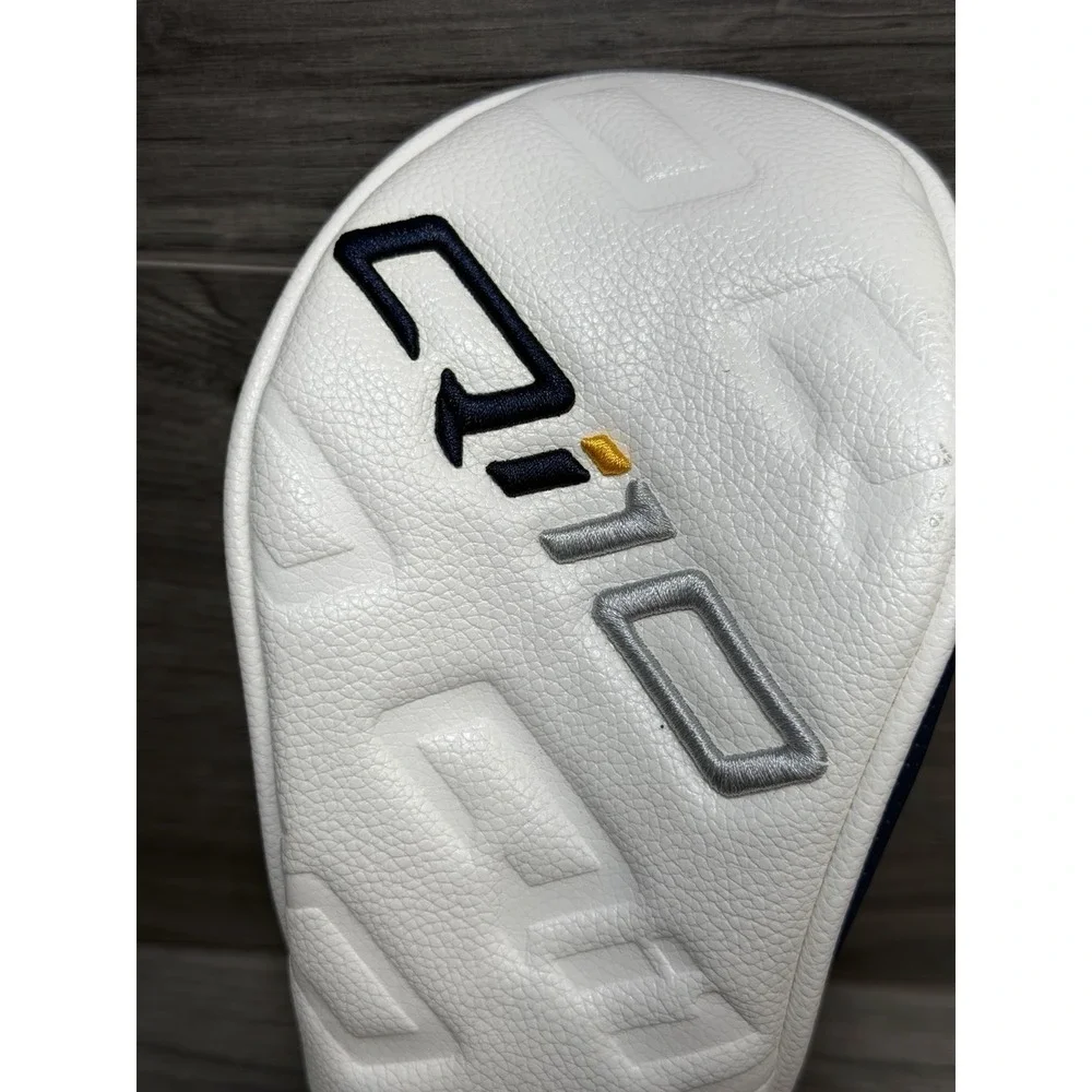TaylorMade QI10 Wood Head Cover White Navy Blue Golf Synthetic Leather